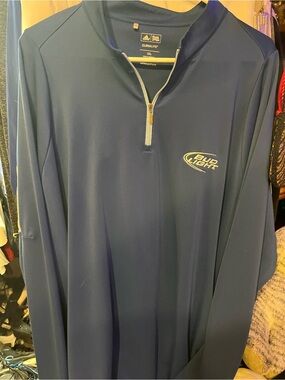 Bud Light Adidas Climalite Blue 1/4 Zip Pullover Long Sleeve Men’s Size 2XL